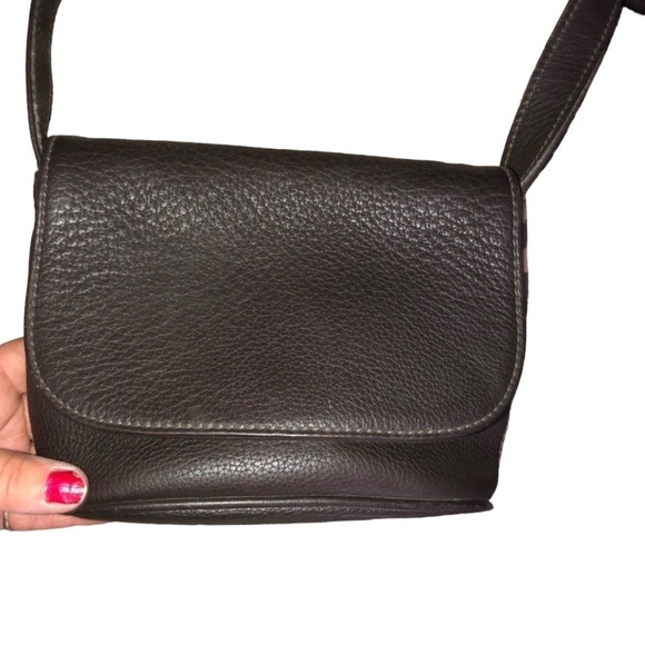 Coach brown leather crossbody authentic pebbled leather adjust cross body strap - Picture 1 of 13